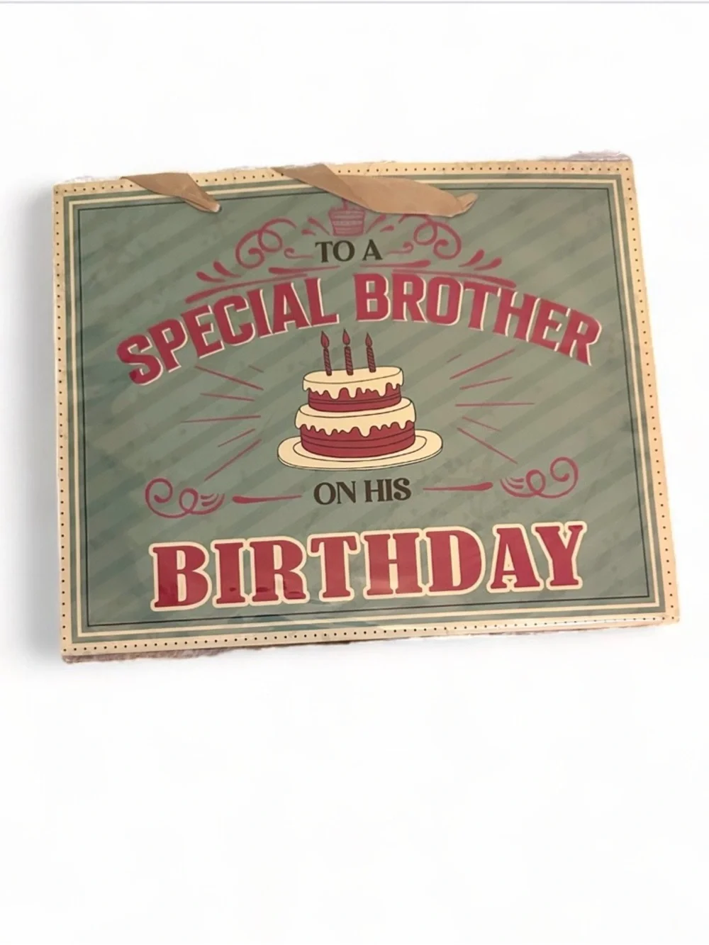 Special Brother Birthday Gift Bag with Gold Tissue